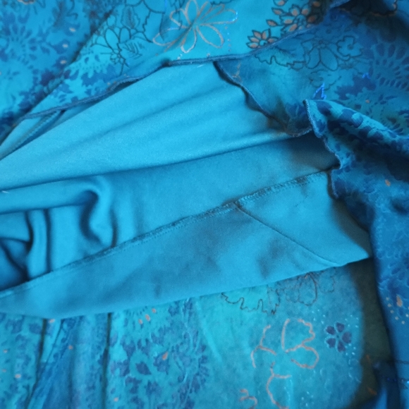 City Triangles Y2K Fairy Dress Juniors Large Asymmetric Blue Floral Whimsigoth - Picture 14 of 15